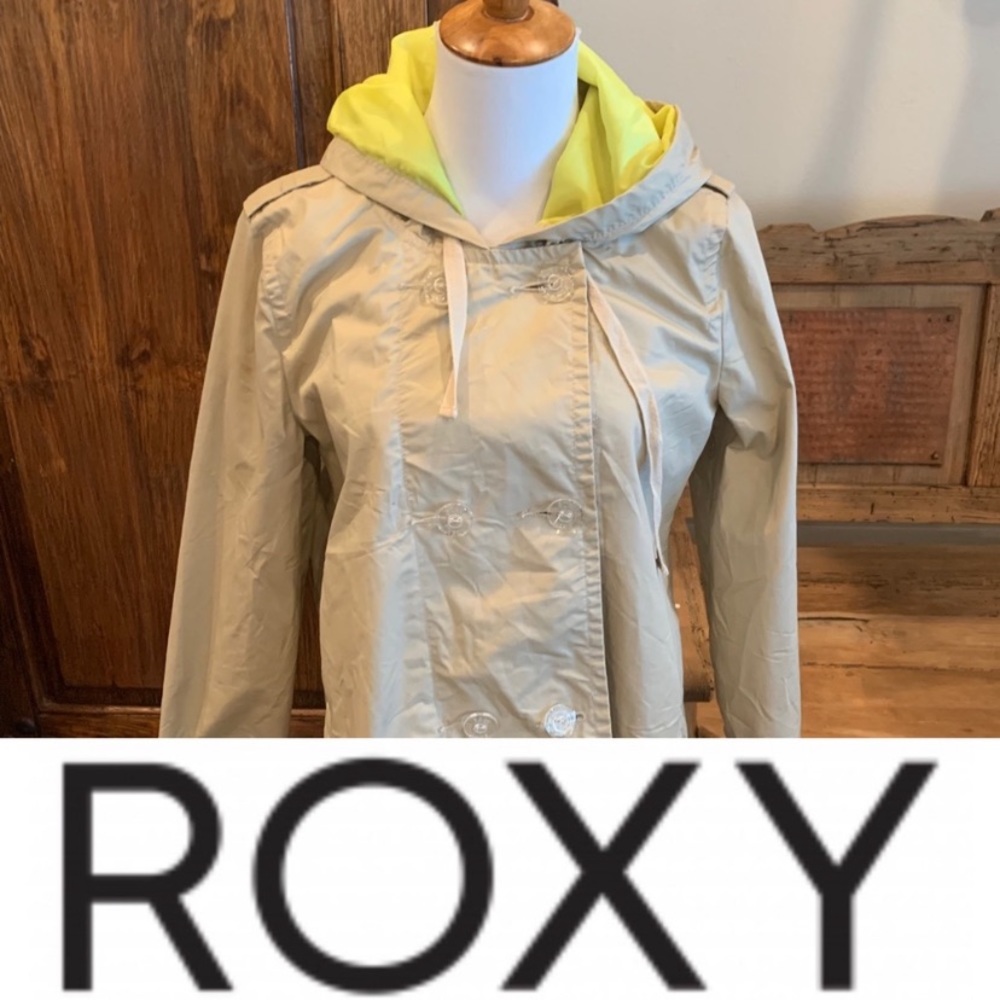 Roxy Raincoat Euc Bright Yellow Lining! - image 1
